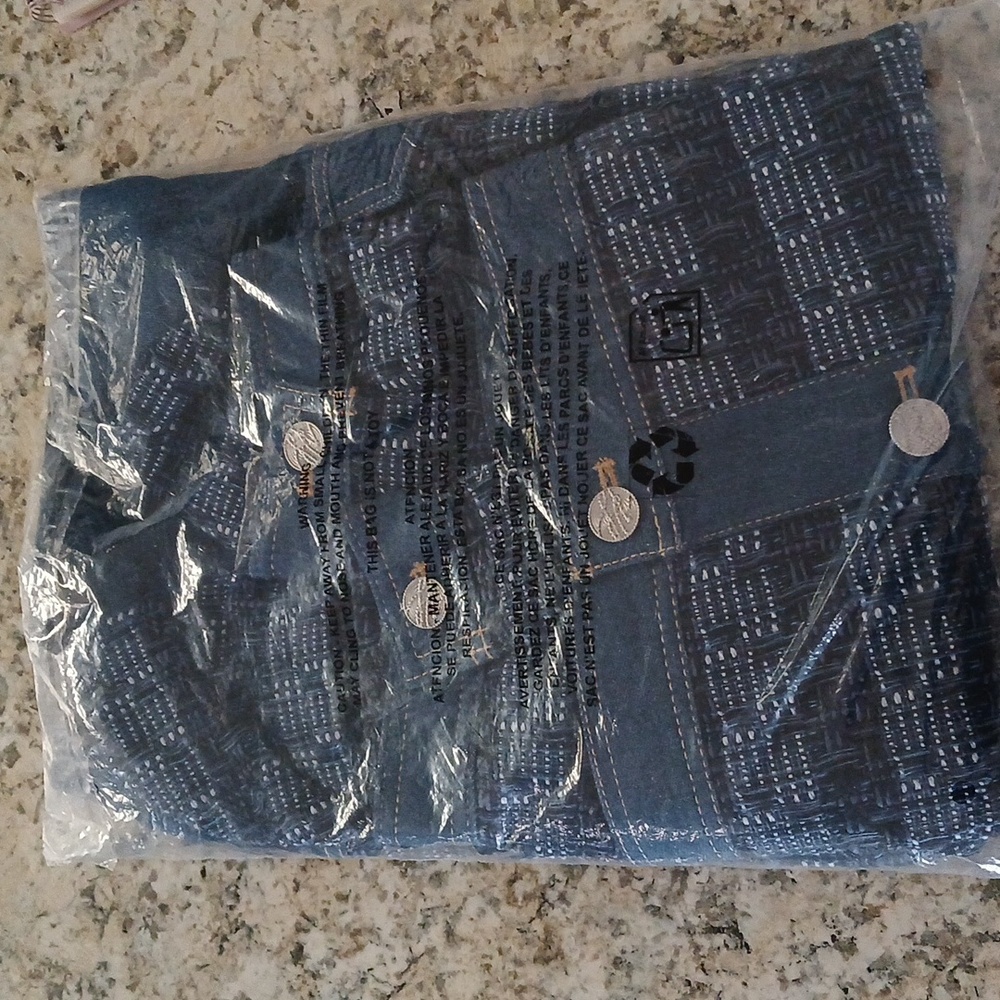 KARL LAGERFELD PARIS Denim Tweed Crewneck Jacket NWT XL - Picture 8 of 8